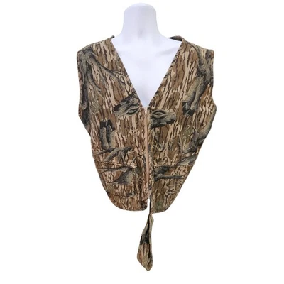 Mossy Oak Size XL Camo Hunting Vest Full Zip Tree Camouflage Men's Outdoor - Image 1 of 4