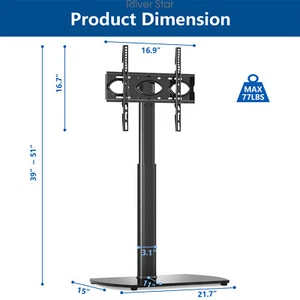 Universal Floor TV Stand with Swivel Mount for 27-55 Inch LCD LED Flat Screen TV - Picture 1 of 7