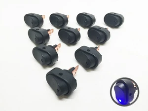 Pactrade Marine 10pcs Blue LED Light On-Off Rocker SPST Switch For Auto Car RV - Picture 1 of 1