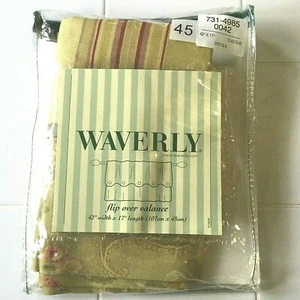 Waverly Stripe Ensemble Teastain Flip Over Valance 42x17” NIP - Picture 1 of 10