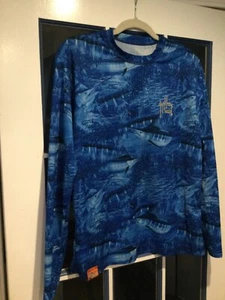 Guy Harvey Herren Small blau Camouflage Segelfisch Langarm Angelhemd - Bild 1 von 2