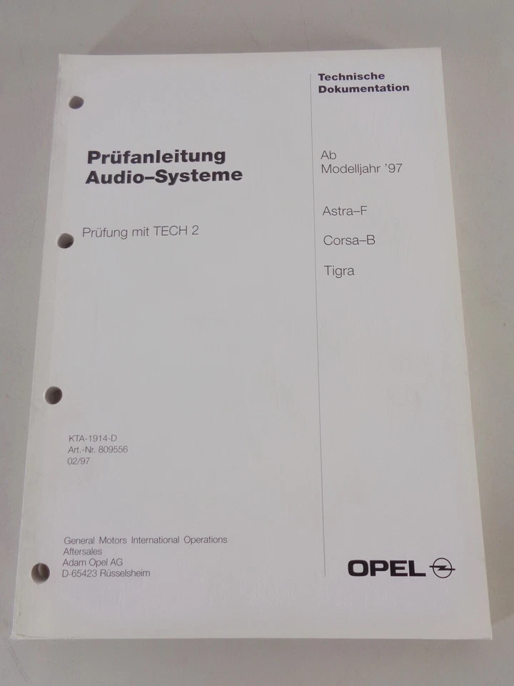 Manual de Taller Instrucciones de Inspección Opel Astra F, Corsa B, Tigra - Imagen 1 de 1