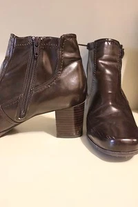 stivaletti vegan east 5th marroni ecopelle misura 9,5 con zip - Foto 1 di 8