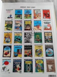 HERGE TINTIN 25 TIMBRES A LA UNE MARICQ ENVOI 2007 NUMEROTE RELIURE BD - Picture 1 of 8