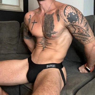 Sexy Men's Low-rise Cotton Gay Jockstrap Underwear Thongs Bikini Pouch Briefs - Image 1 of 4