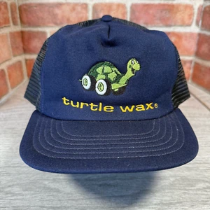 Vintage Navy Blue Turtle Wax Trucker Hat. Made in USA. - Picture 1 of 8