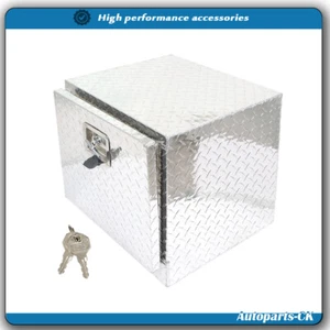 18" Silver Aluminum Diamond Plate Tool Underbody Box with T-Handle Lock & Keys - Foto 1 di 9