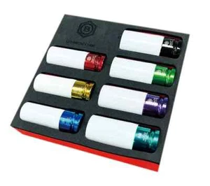 Britool Hallmark 7 Piece Alloy Wheel Impact Socket Set Colour Coded In Foam Tray - Picture 1 of 4