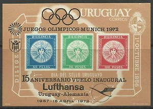 URUGUAY-AVIATION.1972 Lufthansa $ Olympics M/Sheet. Mint Never Hinged. - Picture 1 of 1