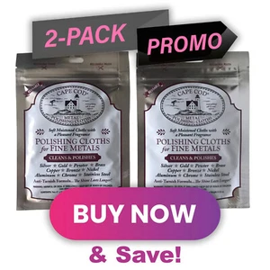 Cape Cod Polishing Cloths for Fine Metals, 2 Pack (4 clothes), Polish Watches - Picture 1 of 3