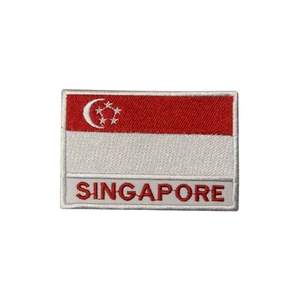 Parche de bandera del país de Singapur parche bordado para coser insignia - Imagen 1 de 1
