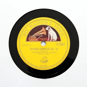 RECORD SAMPLER NO. 51 - Demonstration Record (Jan 1936) (E+) 12" HMV C-9061 [78] - Imagen 1 de 1