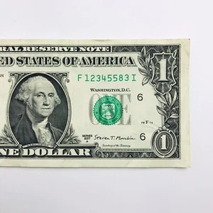 $1 Dollar Bill 12345583 Fancy Serial Number 5 Consecutive Digits Ladder 2017 A - Picture 1 of 3