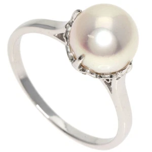 MIKIMOTO Ring Pearl Pearl K14 White Gold - Picture 1 of 8