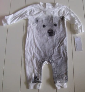 Boys or Girls PL Baby White Polar Bear Long Sleeve Coverall Jumpsuit Sz 3M - Picture 1 of 2