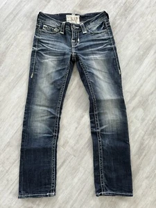 Big Star Sweet Girls Straight Leg Jeans Bling Distressed EEUC!! 24R - Picture 1 of 12