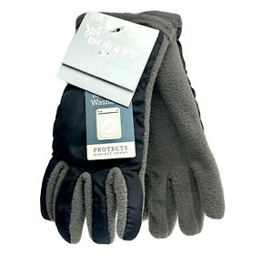 Isotoner Kids Winter Gloves Fleece Lined Black & Gray Size 4-7 - Ships Free