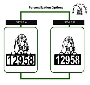 Bloodhound Address Sign - Detailed Dog Design with Custom House Numbers - Made i - Picture 1 of 8