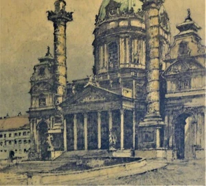 Robert KASIMIR (1914-2002) sig+nummeriert Farbradierung: DIE KARLSKIRCHE IN WIEN - Bild 1 von 12