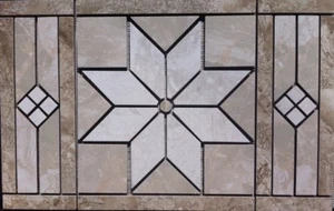 20 3/4" X 13 1/8" Tile Medallion Mosaic - Daltile Marble Falls tile series - Picture 1 of 3