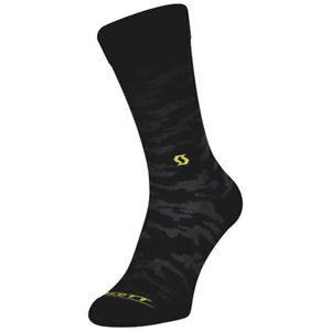 Scott Trail Camo Crew Socks Medium Black/Sulphur Yellow