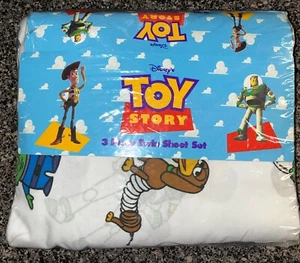 1995 Hasbro Disney Toy Story 3 Piece Twin Sheet Set Bedding Set NEW Vtg USA - Picture 1 of 5