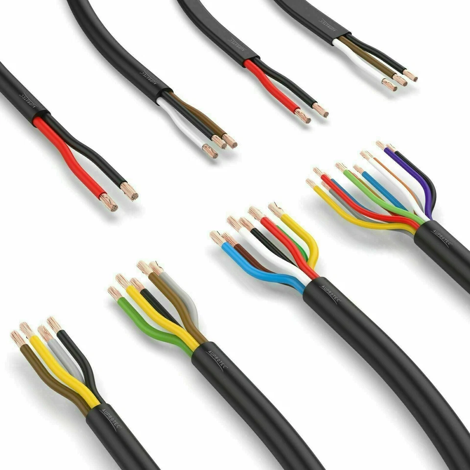AUPROTEC Fahrzeugleitung Auto Kabel Flachkabel Rundkabel Anhängerkabel 5m - 50m - Bild 1 von 1