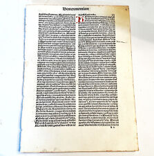 RARE 1498 Froben Incunable Bible Leaf Manuscript Christian Deuteronomy Decor A