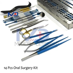 Dental Implant Micro Oral Surgery Kit Periodontal Sterilize Cassette 15 Pcs 304 - Picture 1 of 4