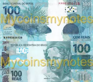 BRASILE, 100 REAIS, 2022, Prefisso MH, PNew, Nuova Firma, UNC - Foto 1 di 4