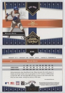 2005 Donruss Champions Gold Impressions /50 Willie Mays #232 HOF