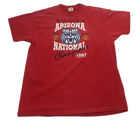 Vintage Arizona Wildcats T Shirt National Champs Final Four 1997 Size XL B3 Cover