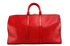 Louis Vuitton  Red Epi Leather Keepall 50 Duffle Bag 207lvs29
