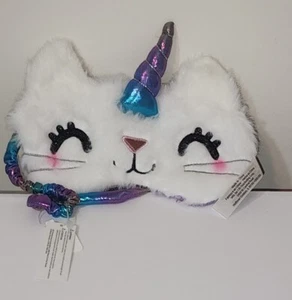 Claire's Unicorn Cat Sleeping Mask with Horn Glitter Kitty - BRAND NEW with Tag - Picture 1 of 6