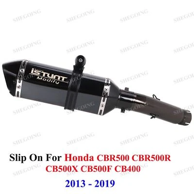 Tubo de escape deslizable para motocicleta Honda CBR500r CB500X CBR500 CB500F 13-19 Foto 1 de 4