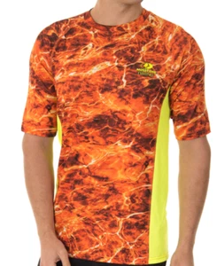 Men's Short Sleeve Performance Fishing Tee Mossy Oak Elements Sunset Camo Shirt  - Picture 1 of 8