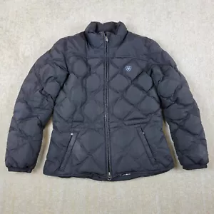 Ariat Down Puffer Jacket Womens S Black Full Zip Packable Quilted Lightweight - Picture 1 of 15