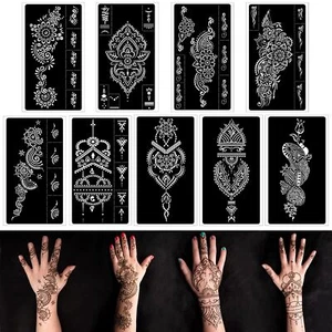 Henna tattoo stencils kit,Reusable henna stencils for Hand Forearm Glitter - Picture 1 of 4