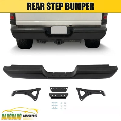 For Dodge RAM 1500 2500 3500 Pickup 94-02 Steel Black Rear Step Bumper Assembly - Image 1 of 4