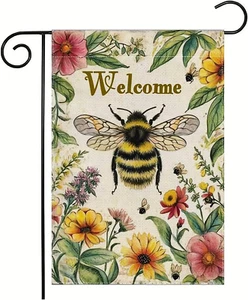 Summer Floral Garden Flag 12X18 Inch Double Sided Colorful Flowers Yard Flag Wel - Picture 1 of 12