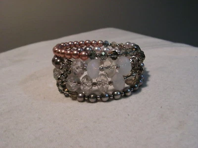 ...Кристалл, люцит, искусственный жемчуг бисер надежном браслет... - Изображение 1 из 4