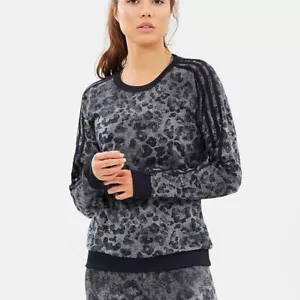 Adidas Essential AOP Sweater Size Small - Animal Leopard Print S - Picture 1 of 8