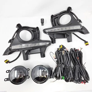 White Amber LED Fog Light Signal DRL Bezel Fit 2014 2015 2016 TY Highlander Wire - Picture 1 of 14