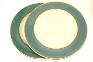 Flintridge China Sylvan California Teal DINNER PLATE Set of 2  Retired Vintage - Picture 1 of 6
