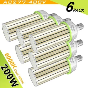 6-PACK 200W LED Corn Retrofit Bulb Light Warehouse Shop High Bay Light Fixture - Picture 1 of 12