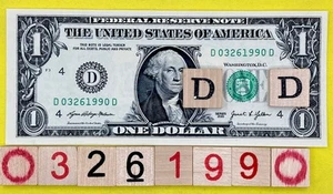 UNC March 26 1990 Birthday Date Note Fancy Serial Number $1 Dollar Bill CRISP FW - Picture 1 of 8