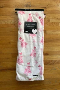 Betsey Johnson rosa Schleife Weihnachtsbaum ultra weich Plüsch Überwurf Decke 60 x 70 - Bild 1 von 3
