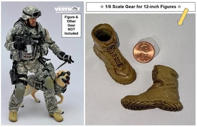 VeryHot Toys U.S. Army MP Tan Boots - BBI Dragon Soldier Story ACE DAMTOYs 1/6 - Image 1 of 3