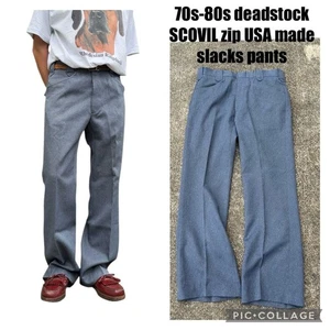Scovil Deadstock Zip Slacks Pants 70s-80s Vintage Made in USA Men - Picture 1 of 14