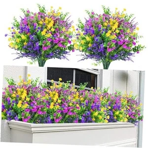 Artificial Flowers for Outdoors 12 Bundles UV Resistant Boxwood Shrubs - Picture 1 of 8